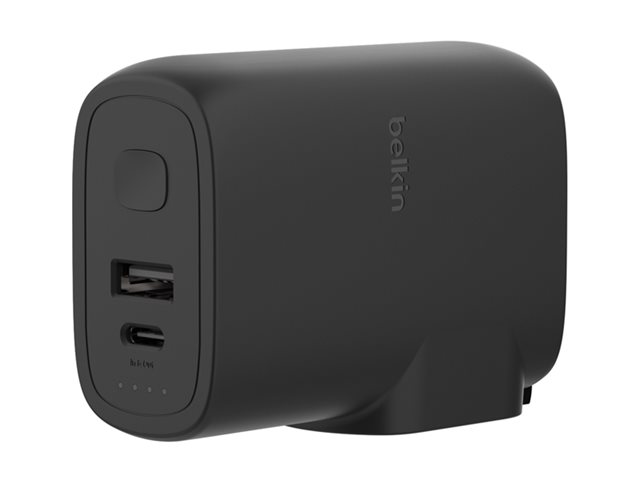 Belkin BoostCharge - Power bank / power adapter - 5000 mAh - 25 Watt - Fast Charge, PD 3.0 - 2 output connectors (USB, 24 pin USB-C) - black