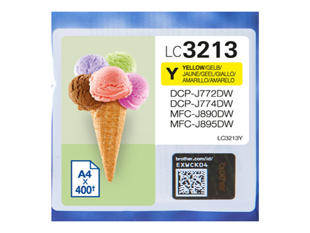 Brother LC3213Y - Yellow - original - ink cartridge - for Brother DCP-J572, DCP-J772, DCP-J774, MFC-J890, MFC-J895