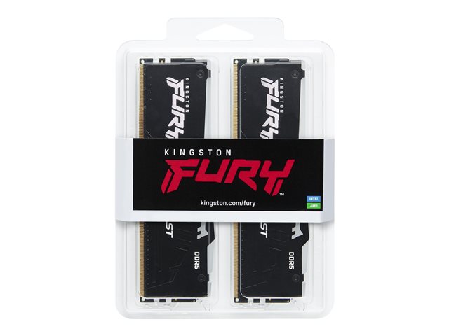 Kingston FURY Beast RGB - DDR5 - kit - 32 GB: 2 x 16 GB - DIMM 288-pin - 5200 MHz / PC5-41600 - CL40 - 1.25 V - unbuffered - on-die ECC