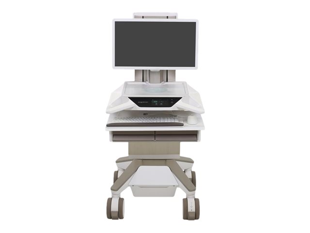 Ergotron CareFit Pro - Cart - Electric Lift - for LCD display / PC equipment - lockable - medical - white, warm grey - screen size: up to 27\" - 320 Wh - lithium iron phosphate - TAA Compliant