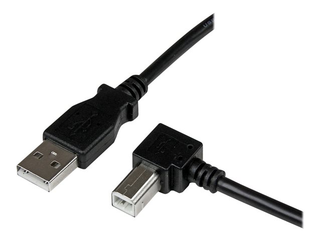 StarTech.com 3m USB 2.0 A to Right Angle B Cable Cord - 3 m USB Printer Cable - Right Angle USB B Cable - 1x USB A (M), 1x USB B (M) (USBAB3MR) - USB cable - USB Type B (M) to USB (M) - USB 2.0 - 3 m - 90° connector - black