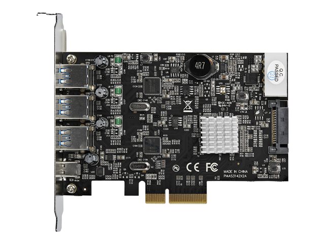 StarTech.com 4 Port USB 3.1 PCIe Card - 1x USB C & 2x A - 2 10Gbps Channels (PEXUS313AC2V) - USB adapter - PCIe 3.0 x4 - USB 3.1 Gen 2 x 3 + USB-C 3.1 Gen 2 x 1 - for P/N: HB31C2A1CGS, HB31C3A1CS, HB31C4AS, USB3C2ESAT3