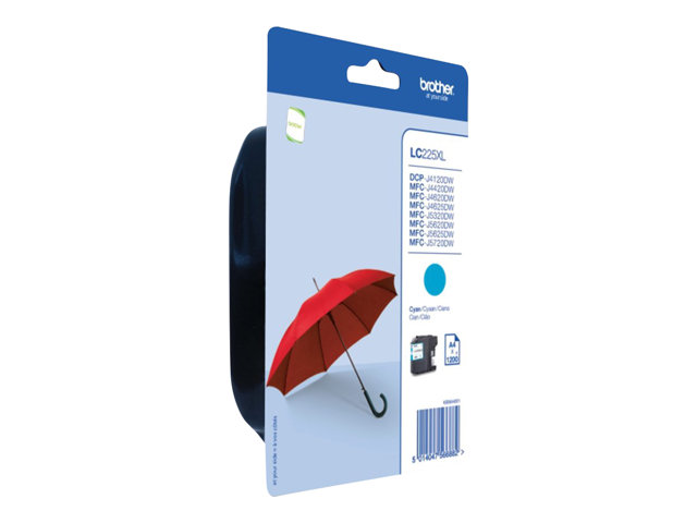 Brother LC225XLCBP - High Yield - cyan - original - blister - ink cartridge - for Brother DCP-J4120, MFC-J4420, J4620, J5320, J5620, J5625, J5720, Business Smart MFC-J4420