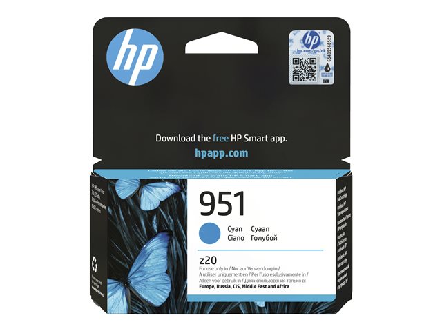 HP 951 - 8.5 ml - cyan - original - ink cartridge - for Officejet Pro 251, 276, 8100, 8600, 8600 N911, 8610, 8615, 8616, 8620, 8625, 8630, 8640