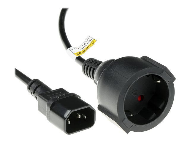 POWERCORD C14-CEE7/7 FEM 0.60M. 1 stk