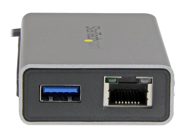 StarTech.com Thunderbolt to Gigabit Ethernet plus USB 3.0 - Thunderbolt Adapter - Thunderbolt to Ethernet - Thunderbolt to USB 3.0 (TB2USB3GE) - Network adapter - Thunderbolt - Gigabit Ethernet + USB 3.0 - silver