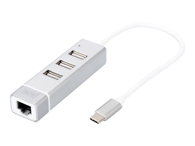 USB 2.0 TYPE-C 3-PORT HUB FAST ETHERNE
