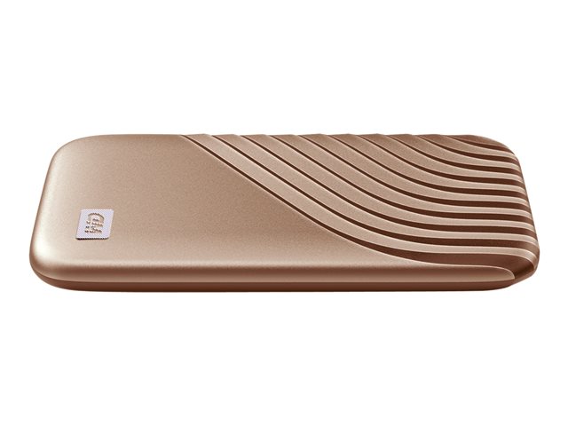 WD My Passport SSD WDBAGF0010BGD - SSD - encrypted - 1 TB - external (portable) - USB 3.2 Gen 2 (USB-C connector) - 256-bit AES - gold