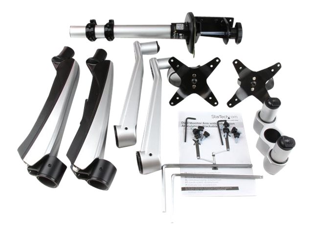StarTech.com Desk Mount Dual Monitor Arm - Full Motion Articulating Arms - Premium Dual Monitor Stand - For up to 30\" (19.8lb/9kg) VESA Mount Monitors - Tool-less Assembly - Steel & Aluminum - Mounting kit (desk mount, grommet clamp) - full-motion - for LCD display - plastic, aluminium, steel - black, silver - screen size: 30\" - for P/N: ACCSMNT, DK30A2DH, DK30C2DAGPD, DK30C2HAGPD, PXT101YUK, TB3DK2DPM2, TB3DK2DPPD