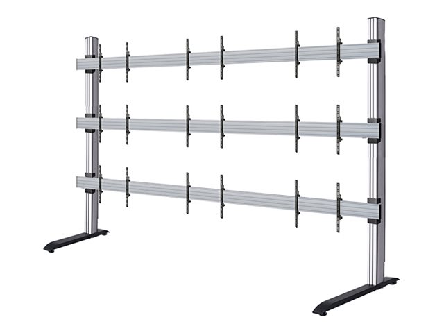 B-TECH System X BT9370-LG-LSAC-3X3 - Stand - open frame - for 3x3 dvLED video wall - 163\" - silver - screen size: 54\" - mounting interface: 600 x 400 mm - free-standing
