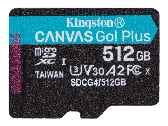 512GB microSDXC Canvas Go Plus Gen4 200R A2 U3 Single Pack w/o ADP
