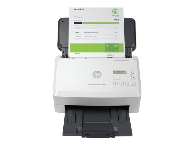 HP ScanJet Enterprise Flow 5000 s5 - Document scanner - CMOS / CIS - Duplex - 216 x 3100 mm - 600 dpi x 600 dpi - up to 65 ppm (mono) / up to 65 ppm (colour) - ADF (80 sheets) - up to 7500 scans per day - USB 3.0