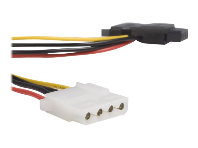 StarTech.com SATA to LP4 Power Cable Adapter with 2 Additional LP4 - Power adapter - 4 pin internal power (F) to SATA power (M) - 5.9 in - black - LP4SATAFM2L - Power adapter - 4 PIN internal power (F) to SATA power (M) - 15 cm - black - for P/N: S25
