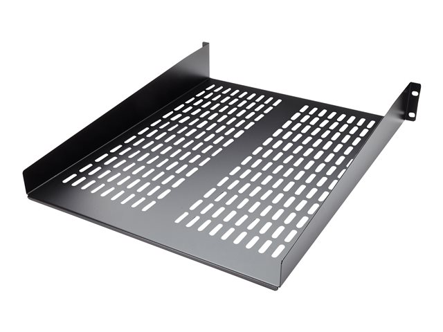 StarTech.com 1U Server Rack Shelf, 2U 22in Universal Fixed Vented Network Rack Shelf/Cantilever Tray for 19\" AV/Data/Network Equipment Enclosure w/Cage Nuts & Screws, 50lbs Weight Cap. - 2U Network Rack Shelf (CABSHELF22V) - Rack shelf - black - 2U - 22\" - for P/N: RK12OD2, RK2433BKM, RK2537BKM, RK3236BKF, RK4236BKB, RK4242BK24, RK4242BK30
