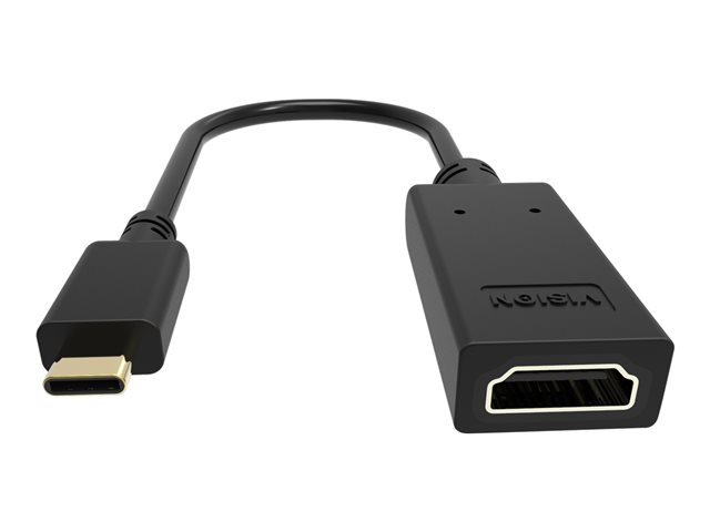 VISION Professional installation-grade USB-C to HDMI adapter - LIFETIME WARRANTY - plugs into USB-C and has full-sized HDMI socket - maximum resolution 4K 30 Hz - USB-C 3.1 (M) to HDMI (F) - driver built into adaptor - black