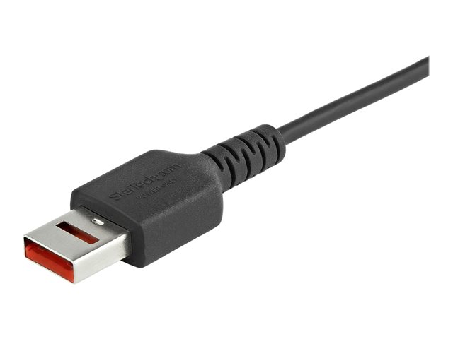 StarTech.com 3ft (1m) Secure Charging Cable, USB-A to Micro USB Data Blocker Charge-Only Cable, Power-Only Charger Cable for Phone/Tablet, Data Blocking USB Protector Adapter Cable, TPE - 5V at 2.4A (12W max) (USBSCHAU1M) - USB cable - USB (power only) (M) to Micro-USB Type B (power only) (M) - 5 V - 2.4 A - 100 cm - molded, passive - black