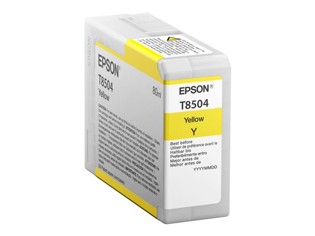 Epson T8504 - 80 ml - yellow - original - ink cartridge - for SureColor P800, P800 Designer Edition, SC-P800