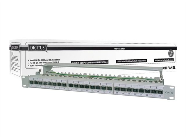DIGITUS CAT 6A CLASS EA PATCH PANEL SHIELDED 1U