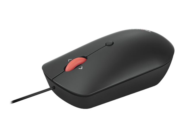Lenovo ThinkPad Compact - Mouse - right and left-handed - optical - 4 buttons - wired - USB, USB-C - raven black - OEM