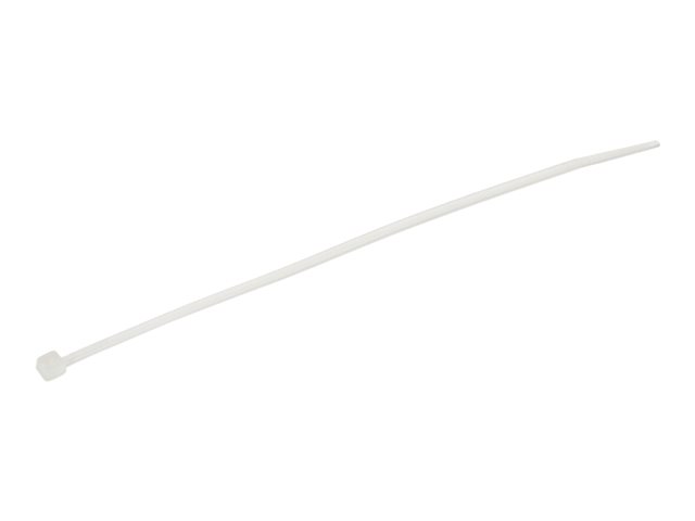 StarTech.com 15cm(6\") Cable Ties, 3mm(1/8\") wide, 39mm(1-3/8\") Bundle Diameter, 18kg(40lb) Tensile Strength, Nylon Self Locking Zip Ties with Curved Tip, 94V-2/UL Listed, 100 Pack, White - Nylon 66 Plastic - TAA (CBMZT6N) - Cable tie - 15.24 cm - white - TAA Compliant (pack of 100)