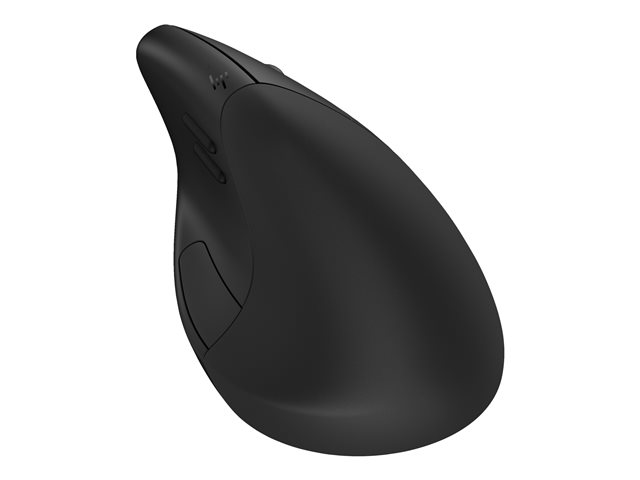 HP 925 - Vertical mouse - ergonomic - 6 buttons - wireless - Bluetooth 5.3, 2.4 GHz - USB wireless receiver - black - 100% paper-based packaging