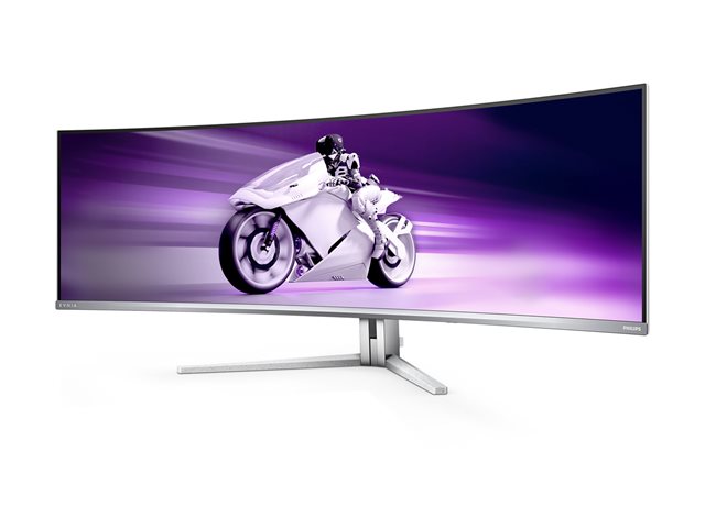 Philips Evnia 8000 49M2C8900L - OLED monitor - gaming - curved - 49\" (48.9\" viewable) - 5120 x 1440 Dual Quad HD @ 144 Hz - 1000 cd/m² - 1000000:1 - DisplayHDR 400 True Black - 0.03 ms - 2xHDMI, DisplayPort, USB-C - speakers with subwoofer - white