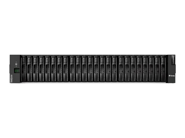 Lenovo ThinkSystem DE2000H Hybrid 2U24 SFF controller enclosure - Hard drive array - 24 bays (SAS-3) - 16Gb Fibre Channel, SAS 12Gb/s (external) - rack-mountable - 2U