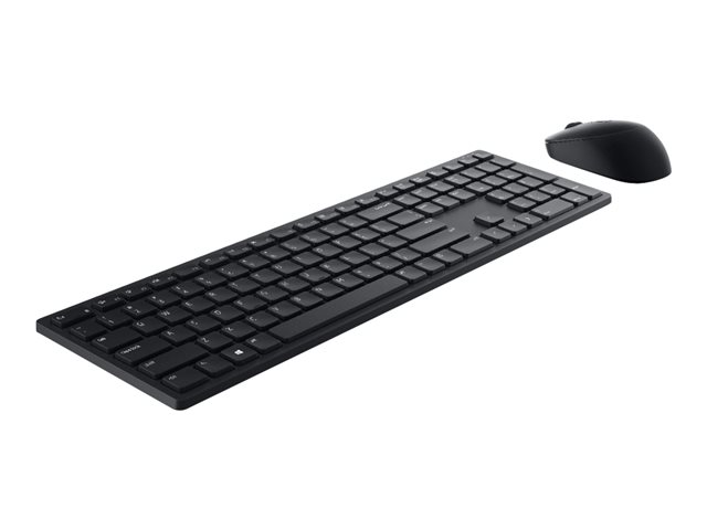 Dell Pro KM5221W - Retail Box - keyboard and mouse set - wireless - 2.4 GHz - QWERTY - US International - black