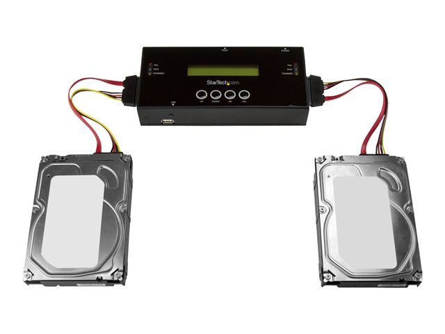 StarTech.com 1:1 Hard Drive Duplicator and Eraser for 2.5\"/ 3.5\" SATA (I/II/III) & SAS (I/II) HDD SSD - LCD & RS-232 - Cloner & Wiper (SATSASDUPE11) - Solid state / hard drive duplicator - 1 bays (SATA-600 / SAS-2)