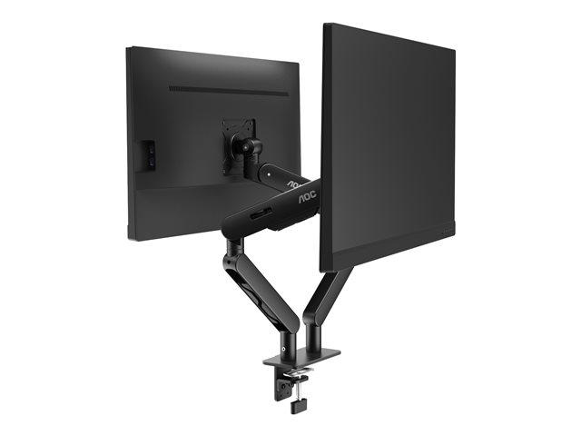 AOC AM420B - Mounting kit (clamp, grommet mount, monitor arm, gas spring) - for 2 flat panels - simple and sleek - aluminium alloy - black - screen size: 17\"-34\" - desk-mountable
