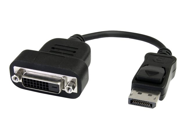 StarTech.com DisplayPort to DVI Adapter - Active Conversion - 1920x1200 - DP to DVI Single Link Converter for DVI-D Display (DP2DVIS) - DisplayPort adapter - DisplayPort (M) to DVI-D (F) - 20 cm - black - for P/N: DKM30CHDPD, DKM30CHDPDUE, SV231QDPU34K, TB32DP14, TB3CDK2DPUE, TB3CDOCKDP, TB3DKM2DPL
