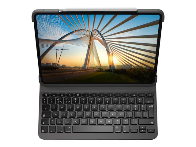 Logitech Slim Folio Pro - Keyboard and folio case - backlit - wireless - Bluetooth LE - QWERTZ - Swiss - for Apple 11-inch iPad Pro (1st generation, 2nd generation)