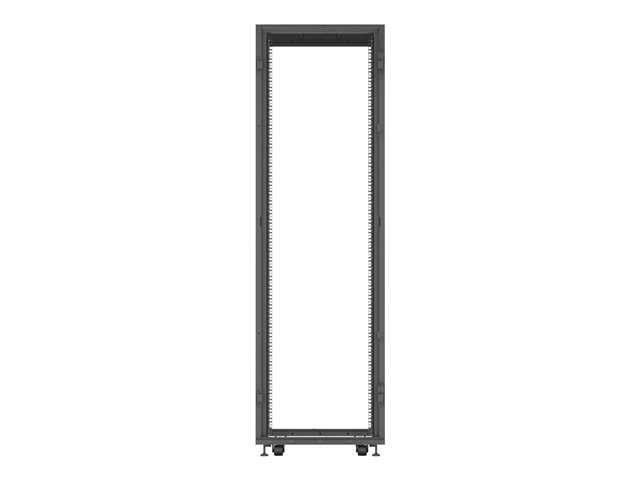 Rack 42U 1998mm (78.6)H x 600mm (23.62)W x 1115mm (43.89)D with Perf. Front Door Perf. Split Rear Doors Black gray shock packaging