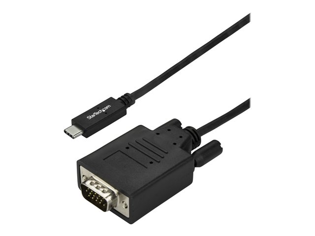 StarTech.com 10ft/3m USB C to VGA Cable, 1920x1200/1080p USB Type C to VGA Video Adapter Cable, Thunderbolt 3 Compatible, Laptop to VGA Monitor/Projector, DP Alt Mode HBR2 Cable, Black - USB-C Adapter Cable (CDP2VGA3MBNL) - External video adapter - RTD2166 / RTS5404 - USB-C - VGA - black - for P/N: TB4CDOCK