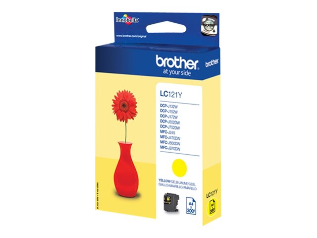 Brother LC121Y - Yellow - original - ink cartridge - for Brother DCP-J100, J105, J132, J152, J552, J752, MFC-J245, J470, J650, J870