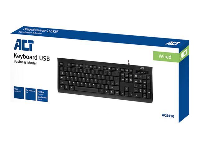 ACT AC5410 - Toetsenbord - USB - QWERTY - VS - zwart - doos