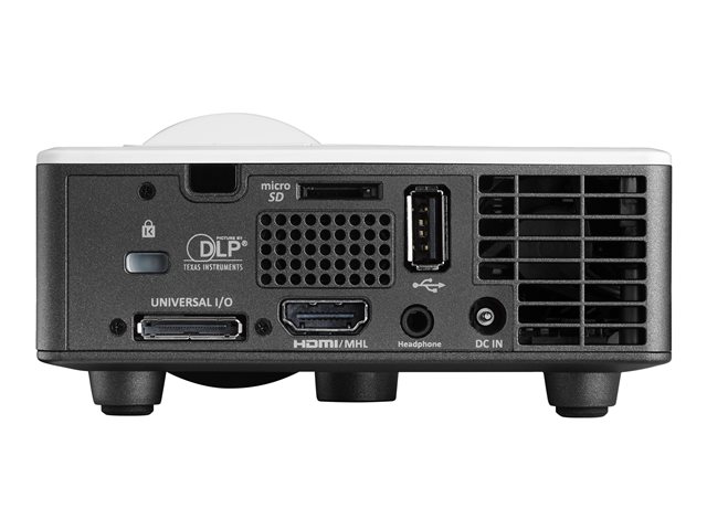 Optoma ML1050ST+ - DLP projector - RGB LED - 3D - 1000 lumens - WXGA (1280 x 800) - 16:10 - 720p - short-throw fixed lens