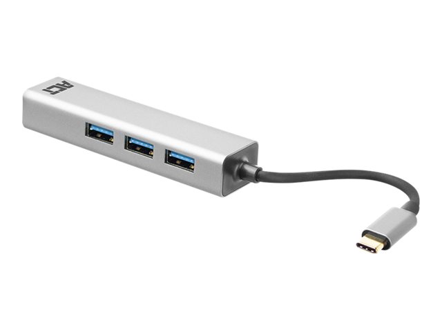 ACT USB-C to USB-A Hub 3 ports with Gigabit Ethernet, metal housing (retail)