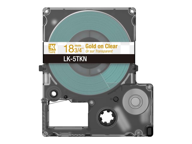 Epson LabelWorks LK-5TKN - Metallic - gold on clear - Roll (1.8 cm x 9 m) 1 cassette(s) hanging box - tape cartridge - for LabelWorks LW-C410, LW-C610