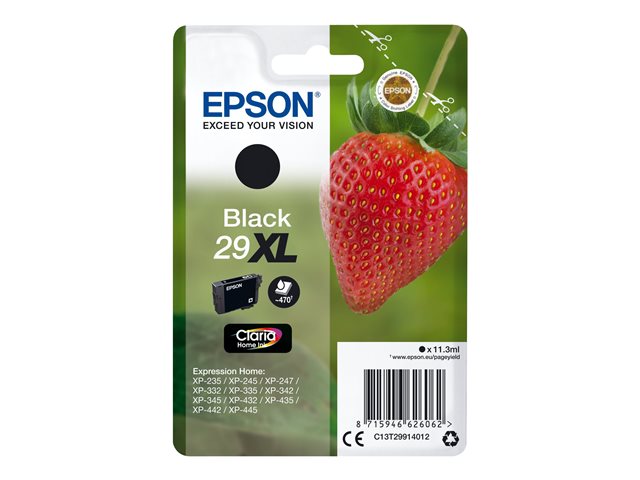 Epson 29XL - 11.3 ml - XL - black - original - blister - ink cartridge - for Expression Home XP-245, 247, 255, 257, 332, 342, 345, 352, 355, 435, 442, 445, 452, 455