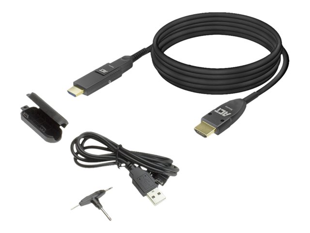 High Speed - HDMI-kabel - HDMI male naar HDMI male afneembaar - 25 m - glasvezel - zwart - Active Optical Cable (AOC), ondersteunt 4K60Hz (3840 x 2160)