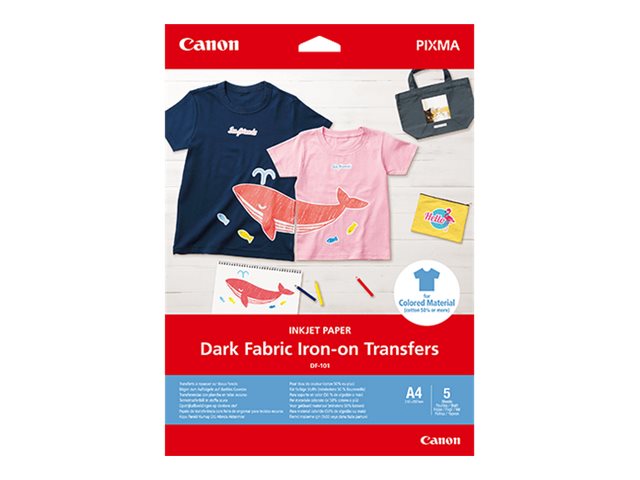 Canon Dark Fabric DF-101 - 170 micron - A4 (210 x 297 mm) - 160 g/m² - 5 sheet(s) iron-on transfers - for PIXMA TS7450i