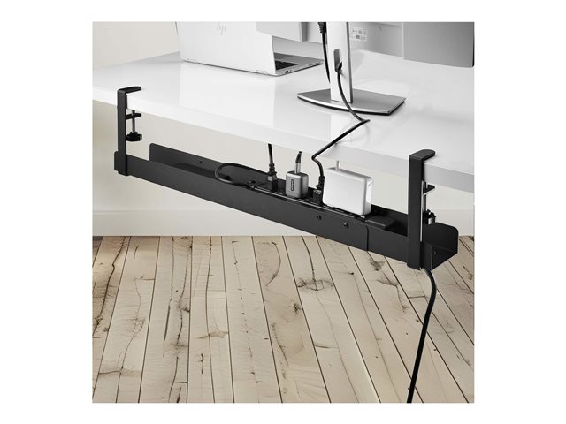 StarTech.com Under Desk Cable Management Tray, Clamp-on Installation - Cable management tray - under-desk mountable - black - 80 cm