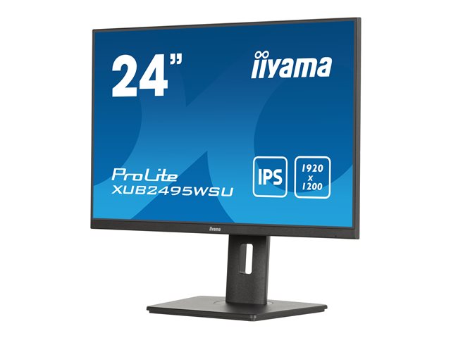 iiyama ProLite XUB2495WSU-B7 - LED monitor - 24\" (24.1\" viewable) - 1920 x 1200 WUXGA @ 75 Hz - IPS - 300 cd/m² - 1000:1 - 4 ms - HDMI, DisplayPort - speakers - black, matte
