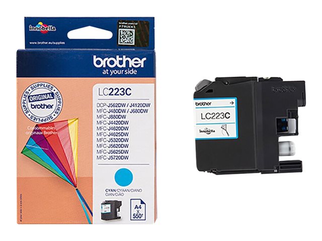 Brother LC223C - Cyan - original - ink cartridge - for Brother DCP-J4120, J562, MFC-J4625, J480, J5320, J680, J880, Business Smart MFC-J4420