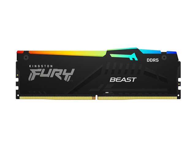 Kingston FURY Beast RGB - DDR5 - module - 8 GB - DIMM 288-pin - 5200 MHz / PC5-41600 - CL40 - 1.25 V - unbuffered - on-die ECC