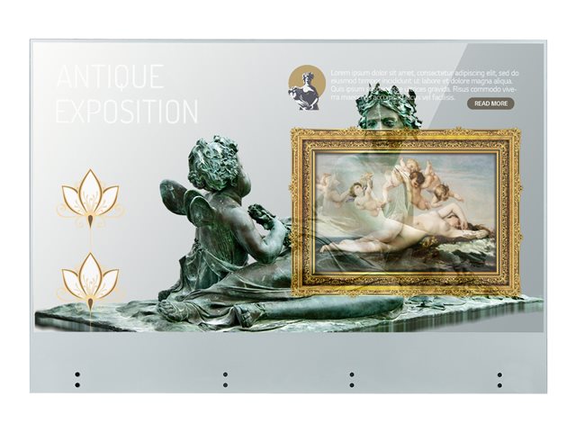 LG Transparent 55EW5TK-A - 55\" diagonale klasse OLED-scherm - digital signage-technologie met geïntegreerd Pro:Idiom - met aanraakscherm - webOS - 1080p 1920 x 1080 - matzilver