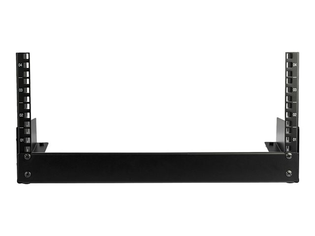 StarTech.com 4U 19\" Desktop Open Frame Rack, 2 Post Free-Standing Network Rack Switch Depth for Patch Panel/Data/AV/IT/Communication/Studio/Computer Equipment 66lb Cap. w/ Cage Nuts/Screws - 4U 2-Post Desktop Rack (RK4OD) - Rack open frame - 2-post - desktop - black - 4U