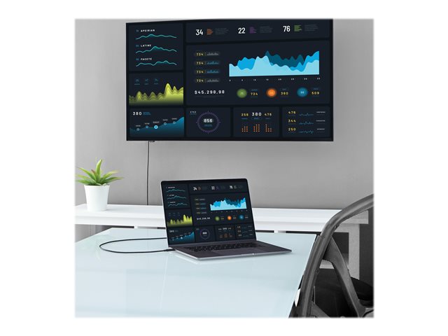 StarTech.com 6ft (2m) USB C to HDMI Cable, 4K 60Hz USB Type C to HDMI 2.0 Video Adapter Cable, Thunderbolt 3 Compatible, Laptop to HDMI Monitor/Display, DP 1.2 Alt Mode HBR2 Cable, Black - 4K USB-C Video Cable (CDP2HD2MBNL) - Adapter cable - 24 pin USB-C male to HDMI male - 2 m - black - 4K60Hz (3840 x 2160) support - for P/N: TB4CDOCK