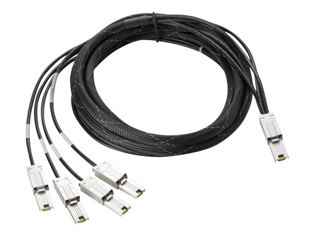 HPE - SAS external cable - 4-Lane - 26 pin 4x Shielded Mini MultiLane SAS (SFF-8088) (M) to 26 pin 4x Shielded Mini MultiLane SAS (SFF-8088) (M) - 4 m - for StorageWorks 3Gb, MSL2024, MSL4048, MSL8096